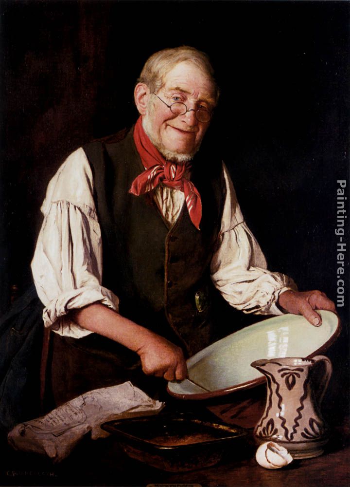 Mixing The Pudding painting - Charles Spencelayh Mixing The Pudding art painting
